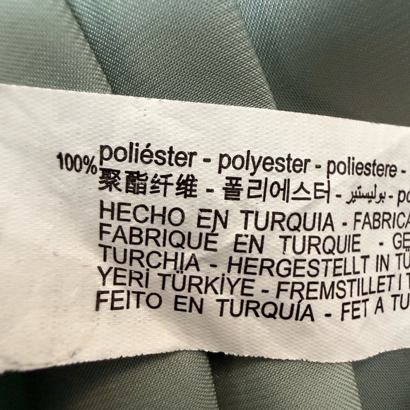 Zara Women's Satin Button Down Shirt - Soft Green - Picture 6 of 8